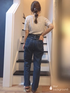 「マリンコーデ」｜「アイテム（その他シューズ）」を使った、むちむちくんのママさん（レディース・154cm）の夏コーディネート