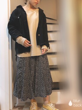 「ゆるゆる」｜「アイテム（ジャケット/アウター）」を使った、むちむちくんのママさん（レディース・154cm）の秋コーディネート