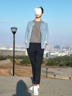 「NET（ネット）のアイテム（スラックス）」を使った、William12321さん（メンズ・188cm）の冬コーディネート
