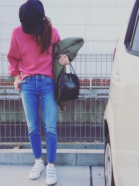 「ドラフトリーバイス」｜「アイテム（MA-1）」を使った、riosa◡̈⃝︎⋆︎*さん（レディース・158cm）の冬コーディネート