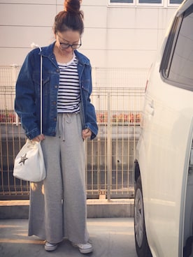 riosa◡̈⃝︎⋆︎*さん（レディース・158cm）の春コーディネート