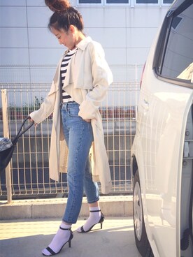 riosa◡̈⃝︎⋆︎*さん（レディース・158cm）の春コーディネート