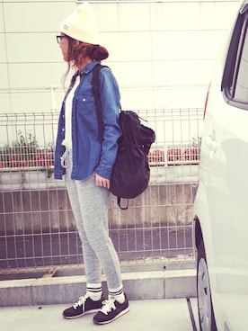 riosa◡̈⃝︎⋆︎*さん（レディース・158cm）の春コーディネート