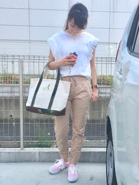 riosa◡̈⃝︎⋆︎*さん（レディース・158cm）の春コーディネート