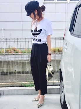 「アイテム（その他パンツ）」を使った、riosa◡̈⃝︎⋆︎*さん（レディース・158cm）の夏コーディネート
