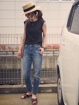 「アイテム（ピアス（両耳用）、シルバー系）」を使った、riosa◡̈⃝︎⋆︎*さん（レディース・158cm）の夏コーディネート