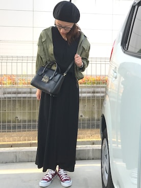 riosa◡̈⃝︎⋆︎*さん（レディース・158cm）の秋コーディネート