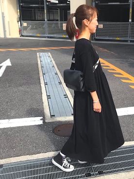 「アイテム（バングル/リストバンド）」を使った、riosa◡̈⃝︎⋆︎*さん（レディース・157cm）の秋コーディネート