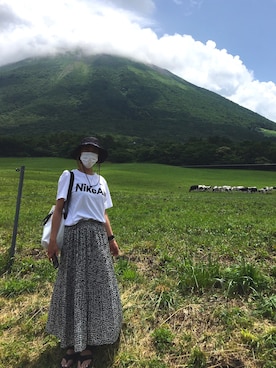「 Tシャツ」｜riosa◡̈⃝︎⋆︎*さん（レディース・158cm）の夏コーディネート