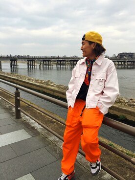 「STUDIO SEVEN（スタジオ セブン）のアイテム（パンツ）」を使った、HIRAKUさん（メンズ・170cm）の春コーディネート