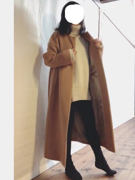 「BACCA（バッカ）のアイテム（ステンカラーコート、ブラウン系）」を使った、Yuka Nagataさん（レディース）の秋コーディネート