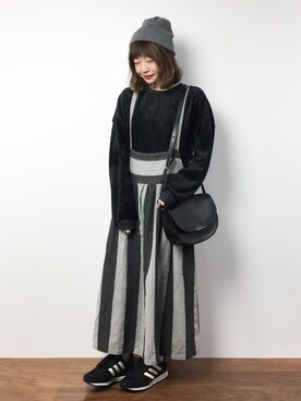 「coca（coca）（コカ）のアイテム（スウェット）」を使った、いぴさん（レディース・152cm）の冬コーディネート