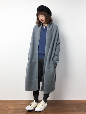 「ゆるカジ」｜「アイテム（ステンカラーコート）」を使った、いぴさん（レディース・152cm）の冬コーディネート