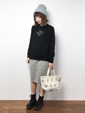 「WC（ダブル シー）のアイテム（スウェット）」を使った、いぴさん（レディース・152cm）の冬コーディネート