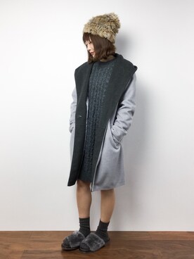 「RAY CASSIN（レイカズン）のアイテム（その他アウター）」を使った、いぴさん（レディース・152cm）の冬コーディネート