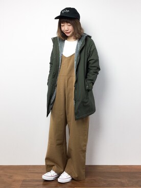 「ゆるカジ」｜「アイテム（その他アウター）」を使った、いぴさん（レディース・152cm）の冬コーディネート