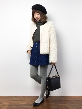 「Luz Llena (NEY)（ラズレナニー）のアイテム（ジャケット/アウター）」を使った、いぴさん（レディース・152cm）の冬コーディネート