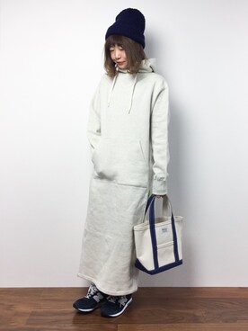 「ゆるカジ」｜「アイテム（ワンピース/ドレス）」を使った、いぴさん（レディース・152cm）の冬コーディネート
