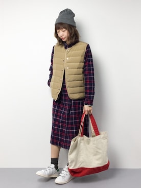 「Vincent et Mireille（バンソンエミレイユ）のアイテム（ジャケット/アウター）」を使った、いぴさん（レディース・152cm）の冬コーディネート