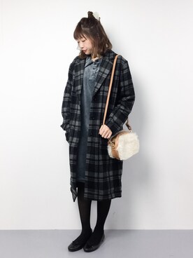 「reca（レカ）のアイテム（チェスターコート）」を使った、いぴさん（レディース・152cm）の冬コーディネート