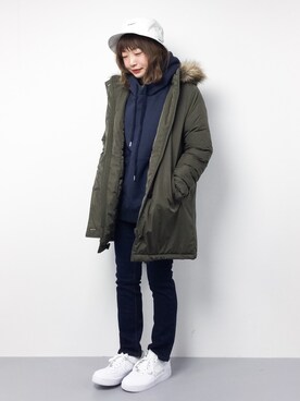 「HusHusH（ハッシュアッシュ）のアイテム（ジャケット/アウター）」を使った、いぴさん（レディース・152cm）の冬コーディネート