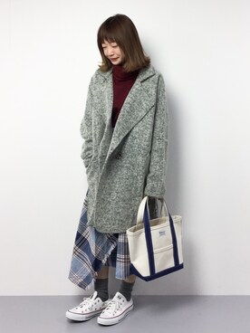 「ゆるカジ」｜「アイテム（その他アウター）」を使った、いぴさん（レディース・152cm）の冬コーディネート