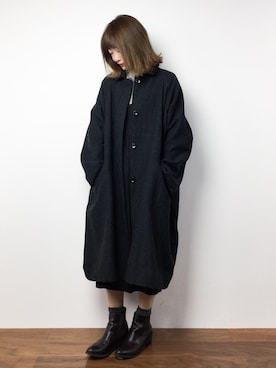 「JOURNAL STANDARD LUXE（ジャーナルスタンダード　ラックス）のアイテム（ステンカラーコート）」を使った、いぴさん（レディース・152cm）の冬コーディネート