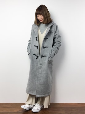 「ゆるカジ」｜「アイテム（ダッフルコート）」を使った、いぴさん（レディース・152cm）の冬コーディネート