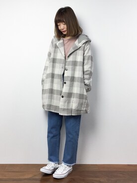 「Samansa Mos2（サマンサ モスモス）のアイテム（ステンカラーコート）」を使った、いぴさん（レディース・152cm）の冬コーディネート