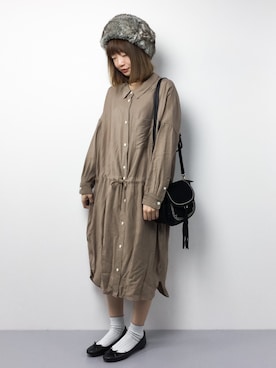 「mercibeaucoup,（メルシーボークー）のアイテム（ワンピース/ドレス）」を使った、いぴさん（レディース・152cm）の冬コーディネート