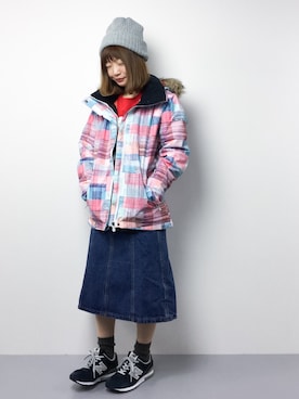 「ROXY（ロキシー）のアイテム（その他アウター）」を使った、いぴさん（レディース・152cm）の冬コーディネート