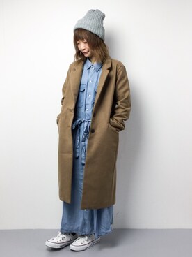 「coca（coca）（コカ）のアイテム（ジャケット/アウター）」を使った、いぴさん（レディース・152cm）の冬コーディネート