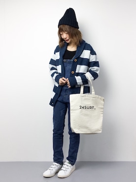 「GGD（ジージーディー）のアイテム（オールインワン・サロペット）」を使った、いぴさん（レディース・152cm）の冬コーディネート