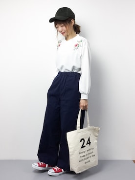 「rps（アールピーエス）のアイテム（スウェット）」を使った、いぴさん（レディース・152cm）の冬コーディネート