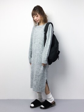 「Samansa Mos2 blue（サマンサモスモスブルー）のアイテム（ワンピース/ドレス）」を使った、いぴさん（レディース・152cm）の冬コーディネート