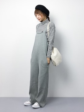 「Factor=（ファクターイコール）のアイテム（オールインワン・サロペット）」を使った、いぴさん（レディース・152cm）の冬コーディネート