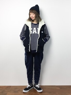 「Lee（リー）のアイテム（その他アウター）」を使った、いぴさん（レディース・152cm）の冬コーディネート