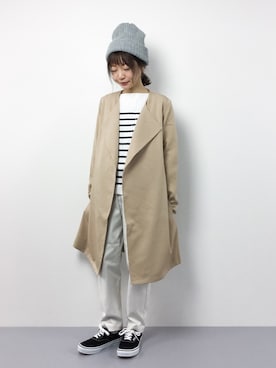 「select MOCA（セレクトモカ）のアイテム（トレンチコート）」を使った、いぴさん（レディース・152cm）の冬コーディネート