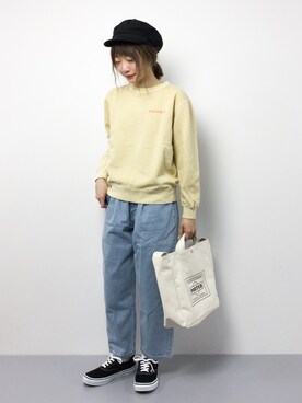「ゆるカジ」｜「アイテム（スウェット）」を使った、いぴさん（レディース・152cm）の冬コーディネート