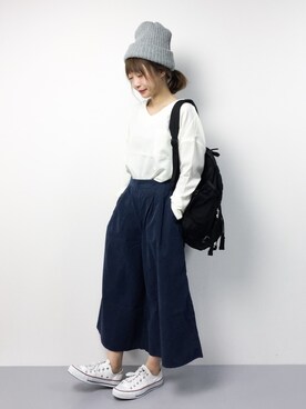 「RAY CASSIN（レイカズン）のアイテム（つなぎ/オールインワン）」を使った、いぴさん（レディース・152cm）の冬コーディネート