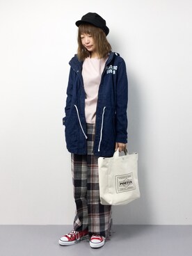 「ゆるカジ」｜「アイテム（デニムジャケット）」を使った、いぴさん（レディース・152cm）の冬コーディネート