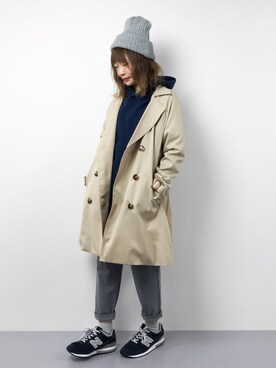 「archives（アルシーヴ）のアイテム（トレンチコート）」を使った、いぴさん（レディース・152cm）の冬コーディネート
