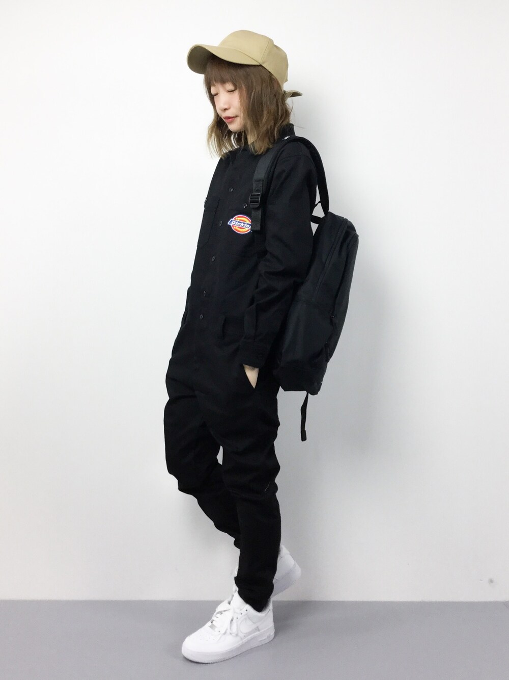 【Dickies 】ディッキーズ ストライプ サロペット つなぎ LL 美品 Dickies ディッキーズ T/Cストレッチオーバーオール D-769 SS