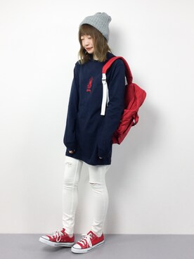 「NERGY（ナージー）のアイテム（バッグ）」を使った、いぴさん（レディース・152cm）の春コーディネート