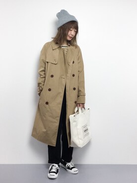 「TODAYFUL（トゥデイフル）のアイテム（トレンチコート）」を使った、いぴさん（レディース・152cm）の春コーディネート