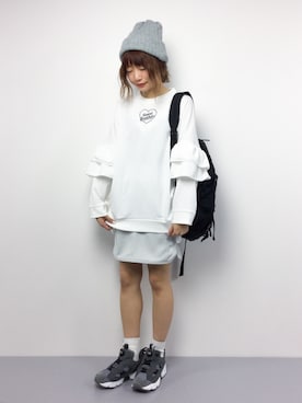 「WC（ダブル シー）のアイテム（スウェット）」を使った、いぴさん（レディース・152cm）の春コーディネート