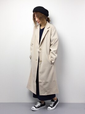 「SpRay（スプレイ）のアイテム（チェスターコート）」を使った、いぴさん（レディース・152cm）の春コーディネート