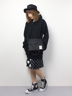 「WC（ダブル シー）のアイテム（パーカー）」を使った、いぴさん（レディース・152cm）の春コーディネート