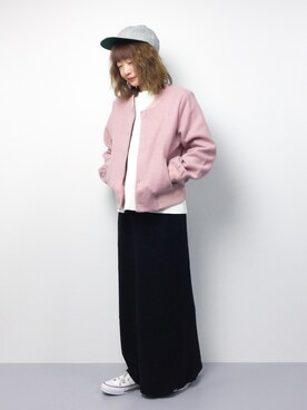 「Cheek（チーク）のアイテム（ブルゾン）」を使った、いぴさん（レディース・152cm）の春コーディネート