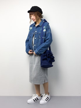 「WC（ダブル シー）のアイテム（ジャケット/アウター）」を使った、いぴさん（レディース・152cm）の春コーディネート